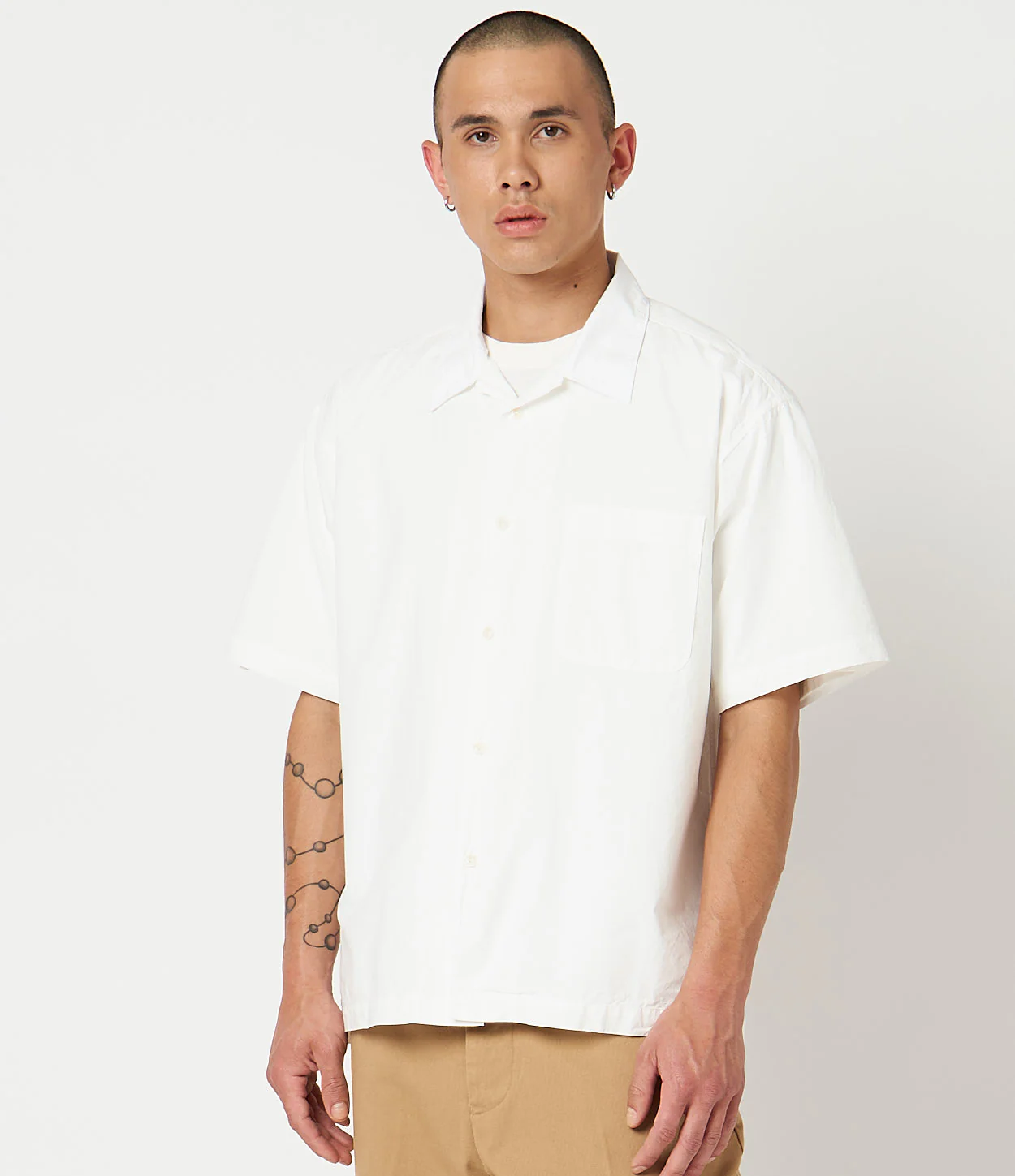 Lightweight Cotton Poplin Bowling Short Sleeve Shirt