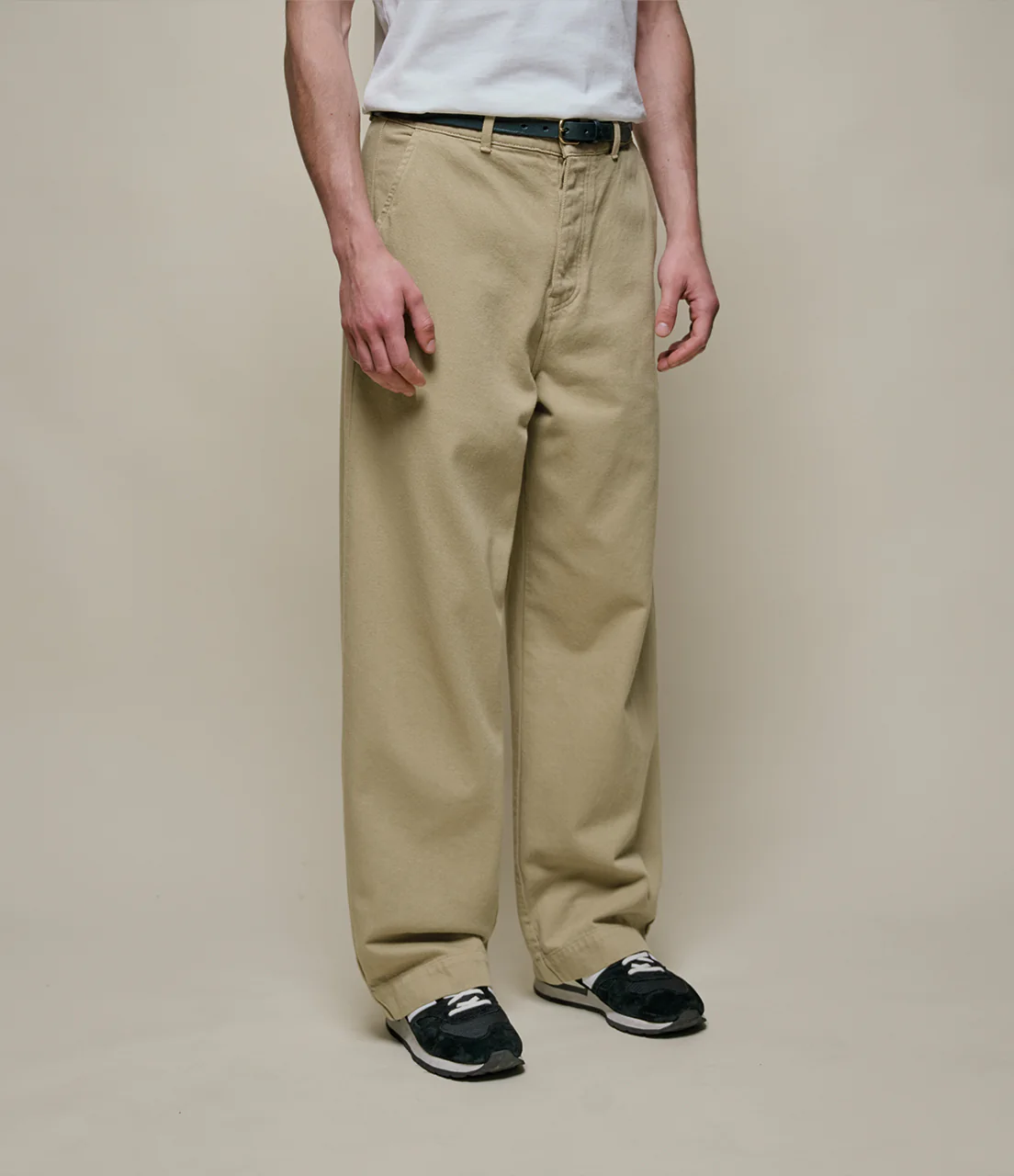 1940s Cotton Twill High Rise Wide Leg Chino