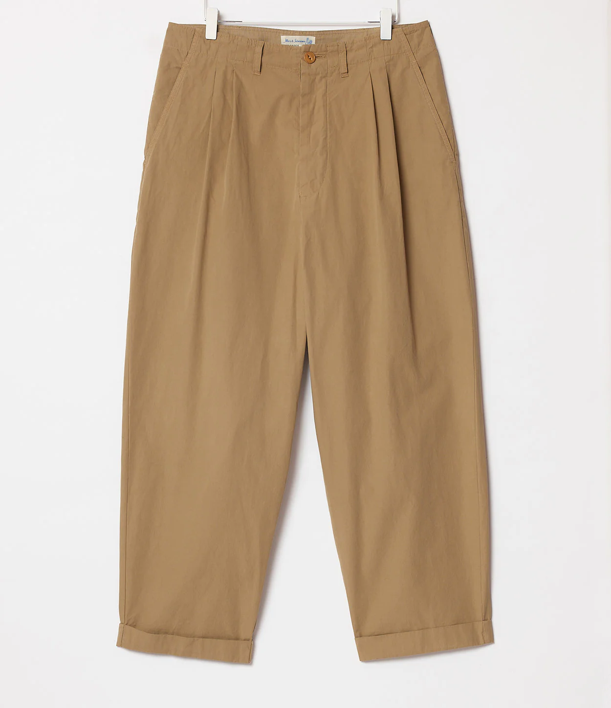 Pleated Cotton Poplin Ankle Length Pants - Image 2