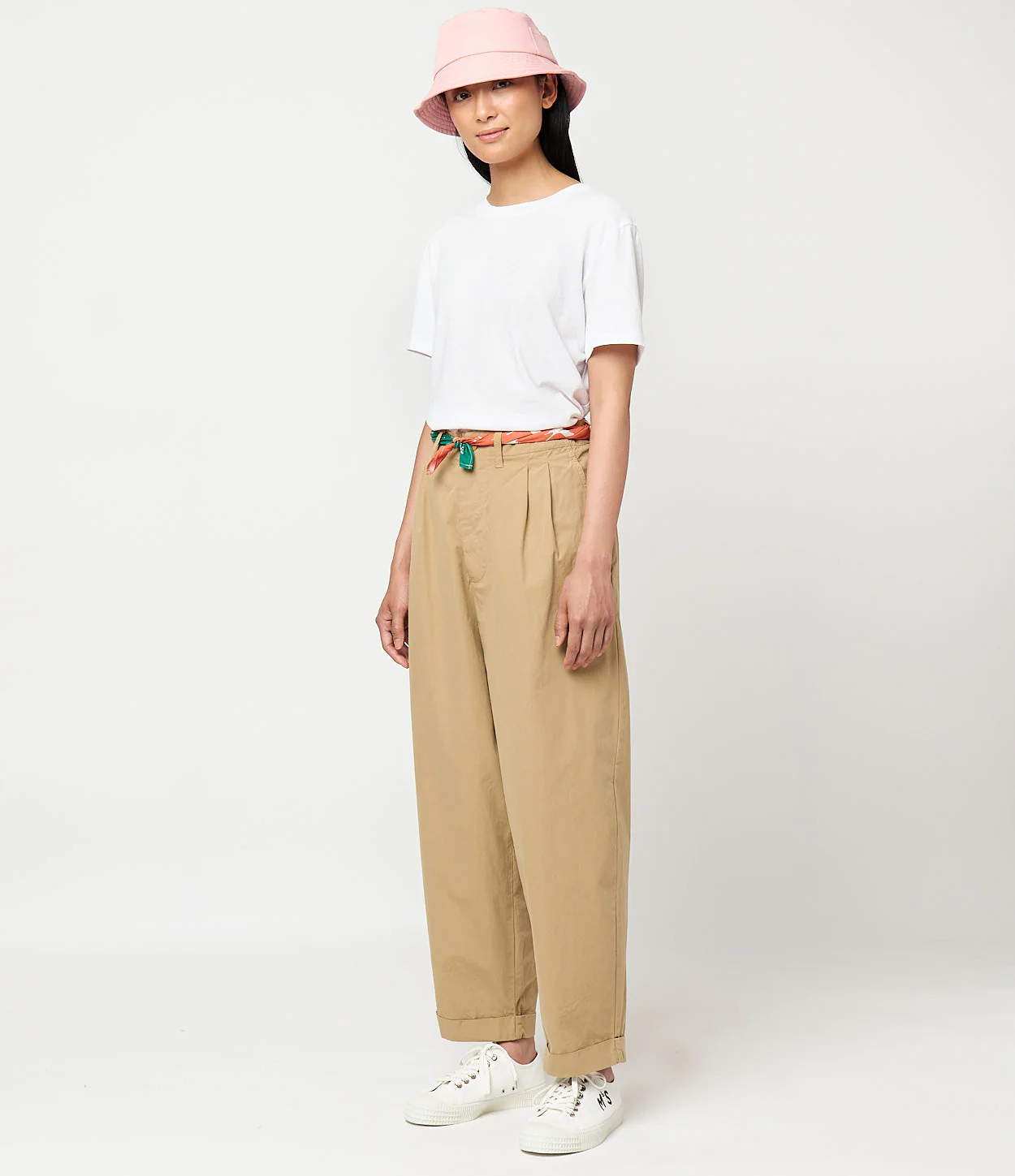 Pleated Cotton Poplin Ankle Length Pants - Image 4