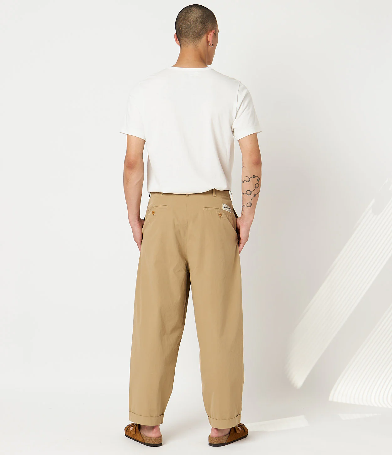 Pleated Cotton Poplin Ankle Length Pants - Image 5