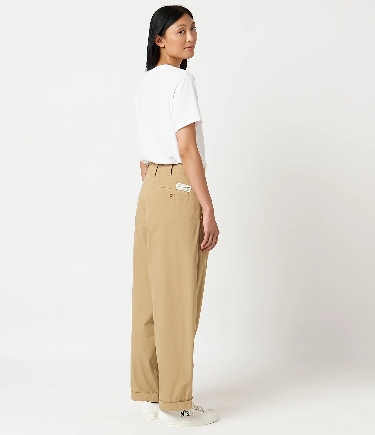 Pleated Cotton Poplin Ankle Length Pants - Image 6