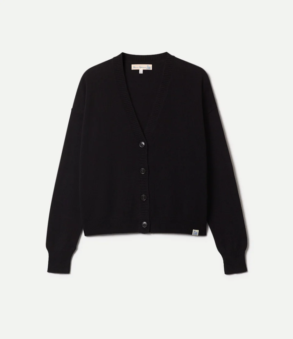 Cropped Merino Wool-Cashmere-Silk Cardigan - Image 2
